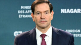 Menteri Luar Negeri AS Marco Rubio di acara di Niagara-on-the-Lake, Kanada pada 11 November. Foto: Reuters