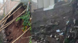 TPT Cinunuk Jebol, Arus Selokan Gerus Pondasi hingga Rumah Warga Ambruk