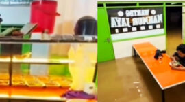 Warteg di Banjaran Tetap Layani Pembeli Meski Lantai Terendam Banjir